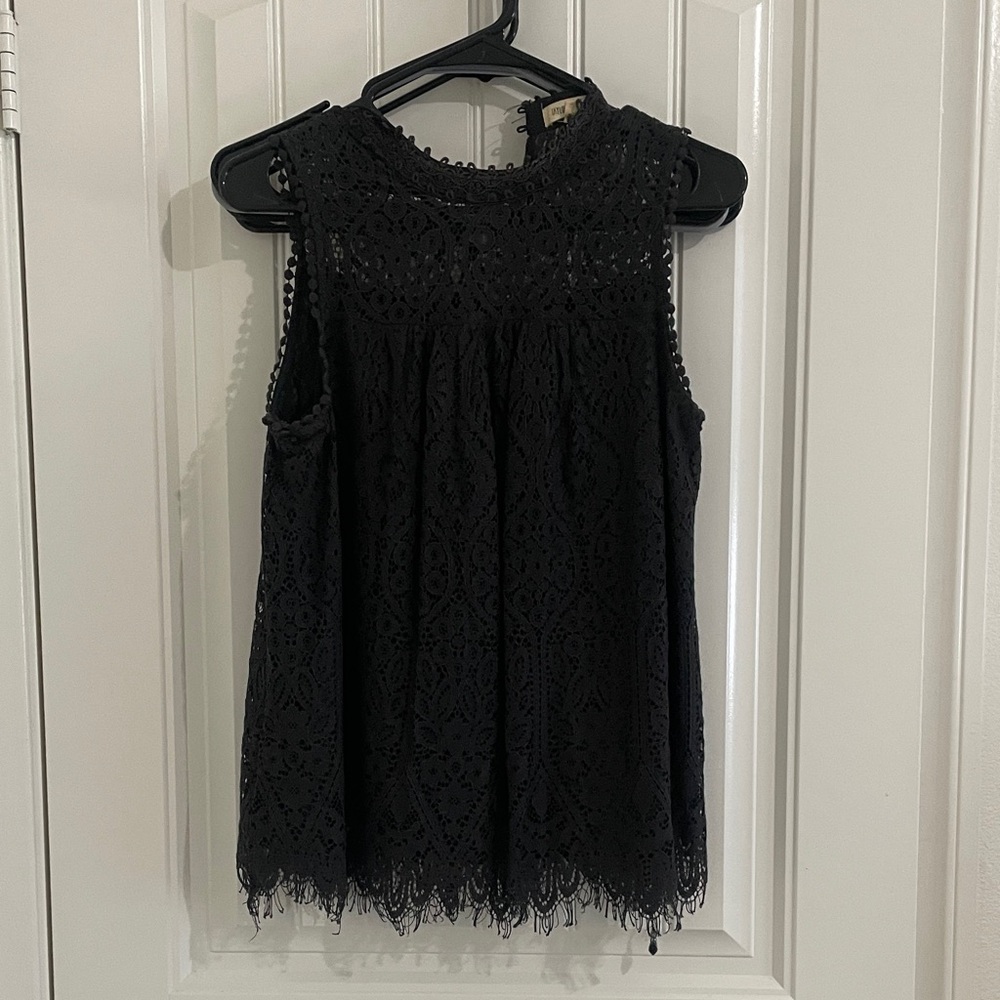 Taylor & Sage Black Crochet Top